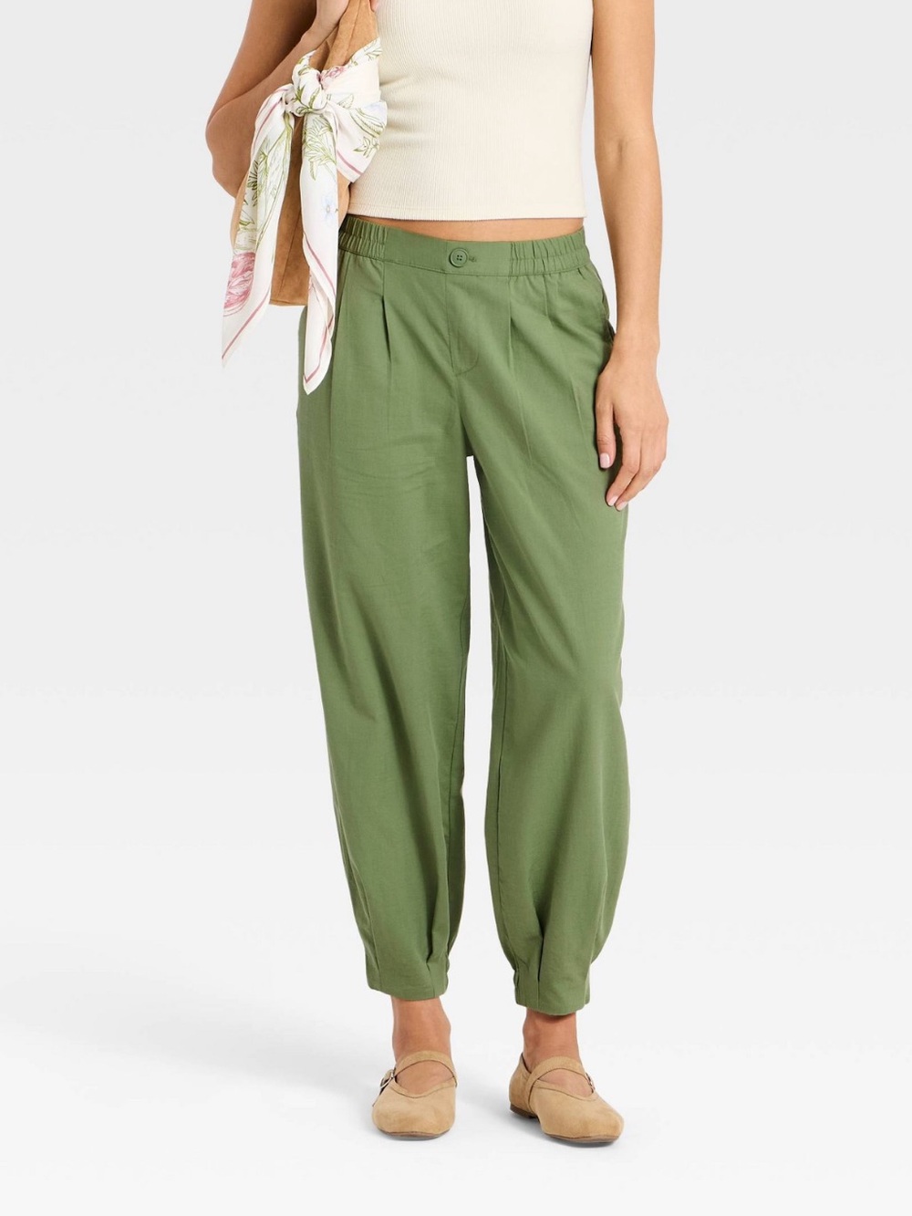 NWT A New Day Olive Green Balloon Jogger Pant Size Medium